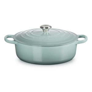 Le Creuset Lage braadpan gietijzer 30 cm rond Signature - Sea salt Le Creuset Lage braadpan gietijzer 30 cm rond Signature - Sea salt
