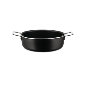 Alessi kookpan laag Pots and pans zwart 24 cm zonder deksel
