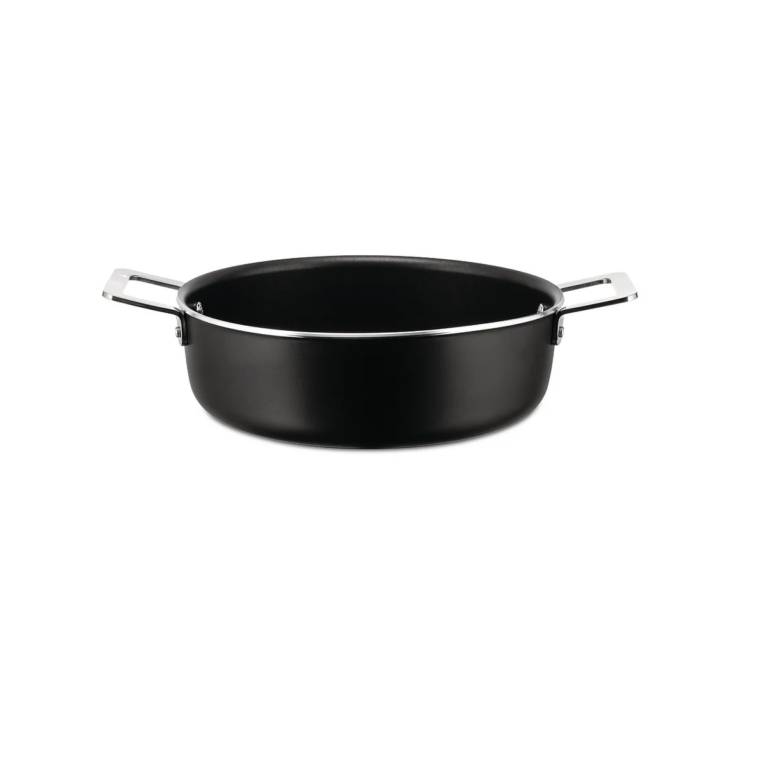 Alessi Kookpan laag Pots and pans zwart 24 cm zonder deksel antikleef