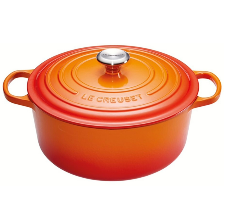 Le Creuset Braadpan gietijzer rond 26 cm ORANJErood Signature