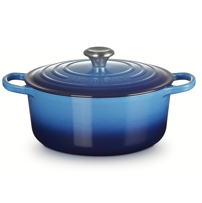 Le Creuset Braadpan gietijzer rond 26 cm azureblauw Signature