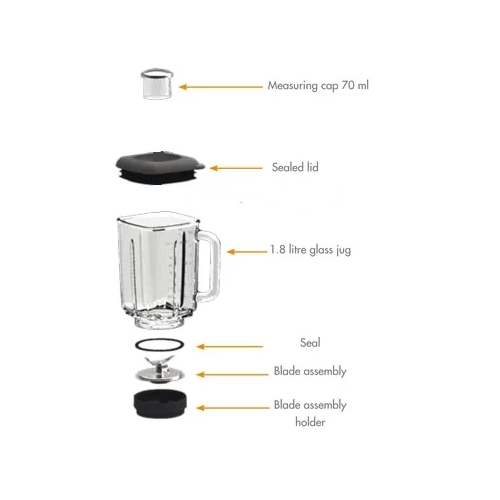 complete blenderbeker per stuk 1,8 ltr, past alleen op magimix blender magimix