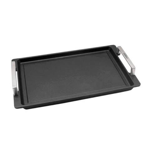eurolux teppanyaki plaat 41 x 24 cm rvs grepen