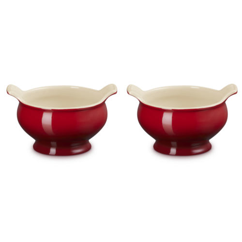 le creuset aardewerk soepkommen kersenrood 2 stuks