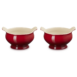 le creuset aardewerk soepkommen kersenrood 2 stuks