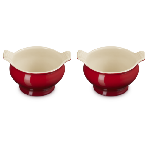 le creuset aardewerk soepkommen kersenrood 2 stuks le creuset aardewerk soepkommen kersenrood 2 stuks