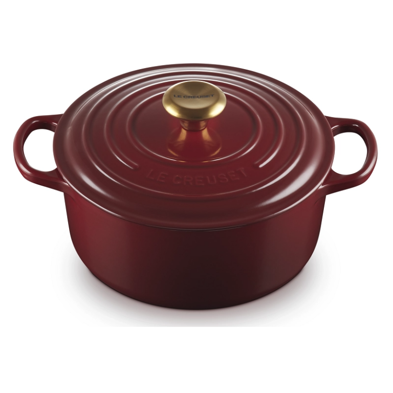Le Creuset Braadpan rond 26 cm Rhone-Garnet Signature