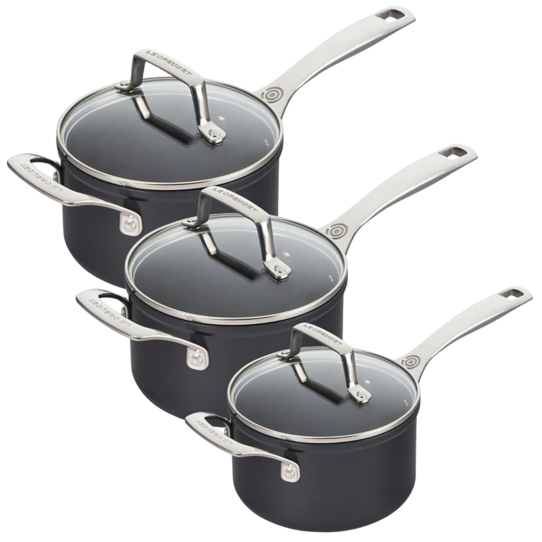 Le Creuset Set van 3 steelpannen antikleef PFAS vrij Essential Ceramic