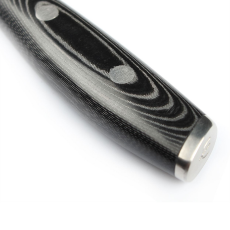 yaxell tsuchimon nakiri koksmes 18 cm Yaxell TSUCHIMON Nakiri Koksmes 18 cm met gehamerd lemmet en zwart canvas-micarta heft