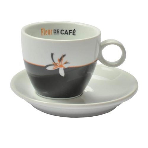 fleur de cafe cappuccino kop en schotel