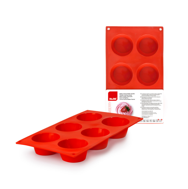 Ibili Siliconen muffin bakvorm 6 stuks Strawberry