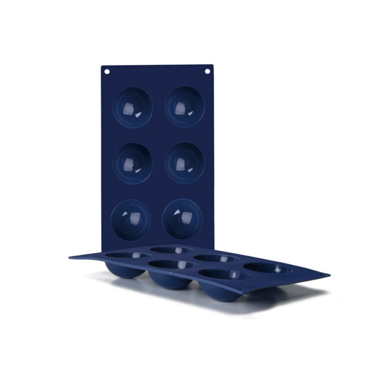 Ibili Siliconen halfrond vorm 6 cups 6 cm Blueberry