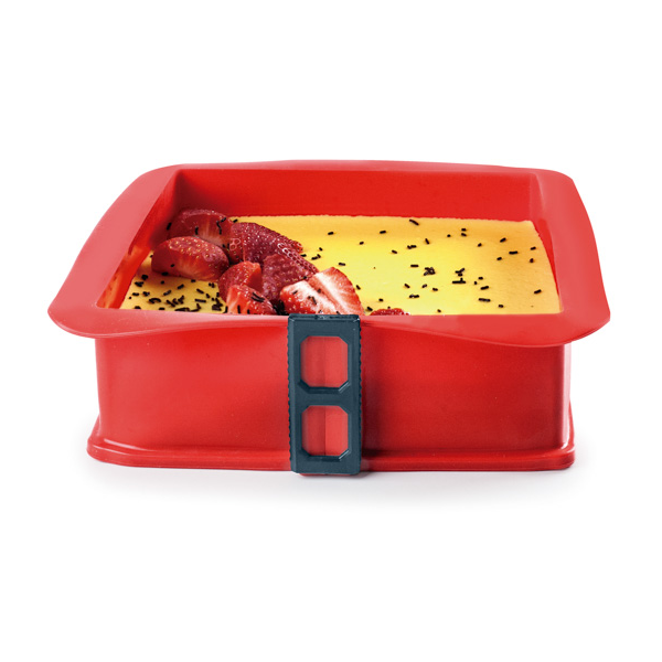 ibili siliconen vierkante springvorm met glasbodem strawberry ibili siliconen vierkante springvorm met glasbodem strawberry