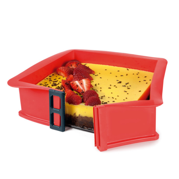 ibili siliconen vierkante springvorm met glasbodem strawberry ibili siliconen vierkante springvorm met glasbodem strawberry