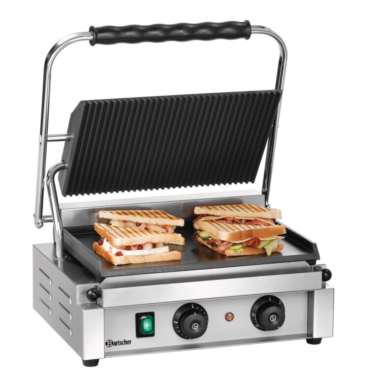 Bartscher Contactgrill Panini 1 glad-ribbel timer
