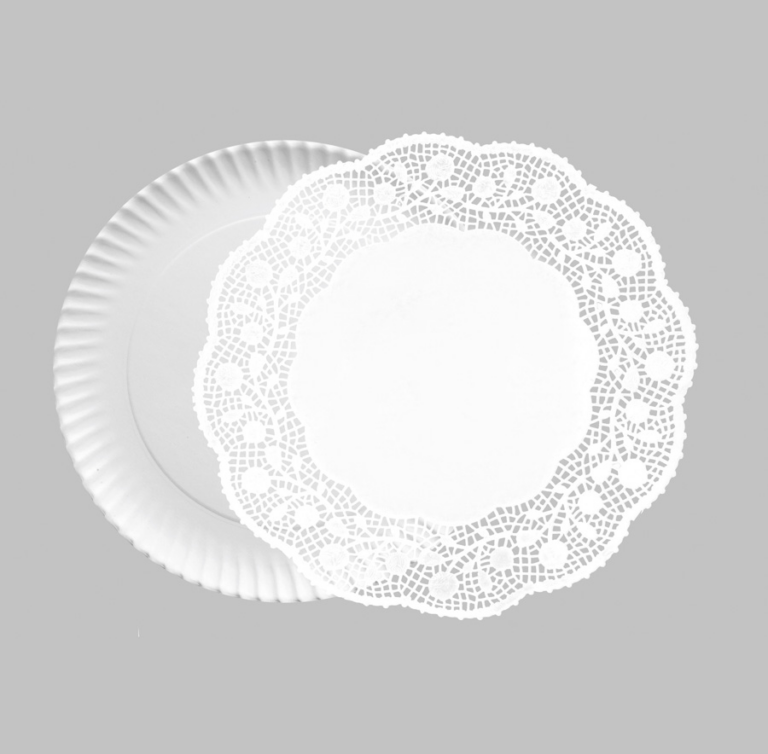 Taartonderlegger papier sier en tray wit 5 + 5 stuks