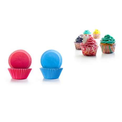 cupcake vorm blauw roze papier 100 stuks ibili cupcake vorm blauw roze papier 100 stuks ibili