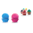 cupcake vorm polka dot roze en blauw papier 100 stuks ibili