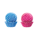 cupcake vorm polka dot roze en blauw papier 100 stuks ibili