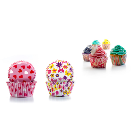 cupcake vorm primavera hart en bloem papier 100 stuks ibili cupcake vorm primavera hart en bloem papier 100 stuks ibili