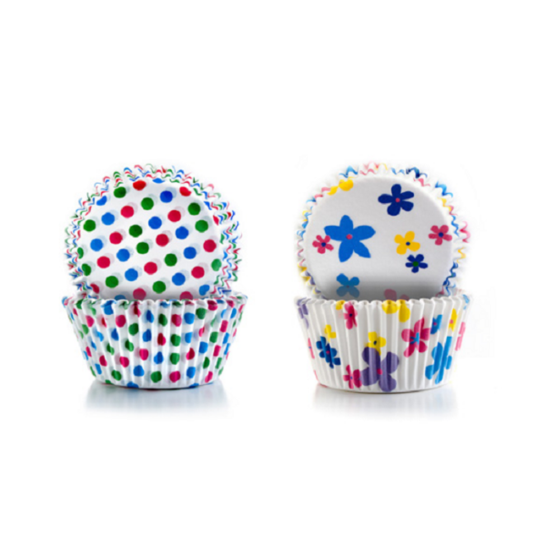 cupcake vorm vierkantjes groen en paars papier 100 stuks ibili