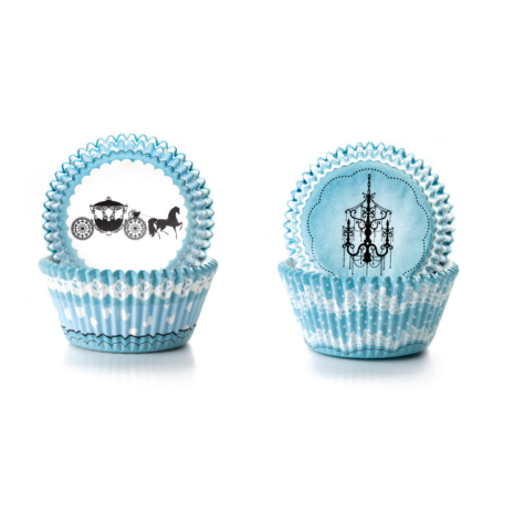 cupcake vorm princes blauw papier 100 stuks ibili