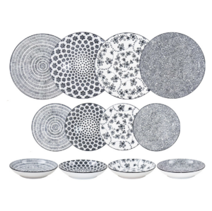Ibili Set 12 delig servies Armonia - Zwart