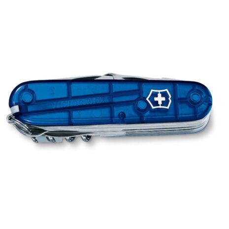 victorinox swiss champ zakmes blauw transparant victorinox swiss champ zakmes blauw transparant