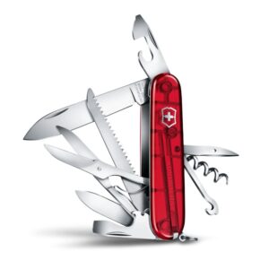 Victorinox Huntsman zakmes rood transparant Victorinox Huntsman zakmes rood transparant