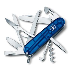Victorinox Huntsman zakmes blauw transparant Victorinox Huntsman zakmes blauw transparant
