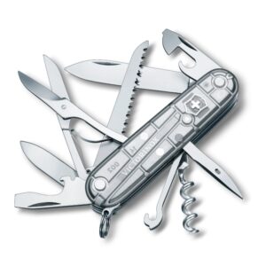 Victorinox Huntsman zakmes zilver transparant Victorinox Huntsman zakmes zilver transparant