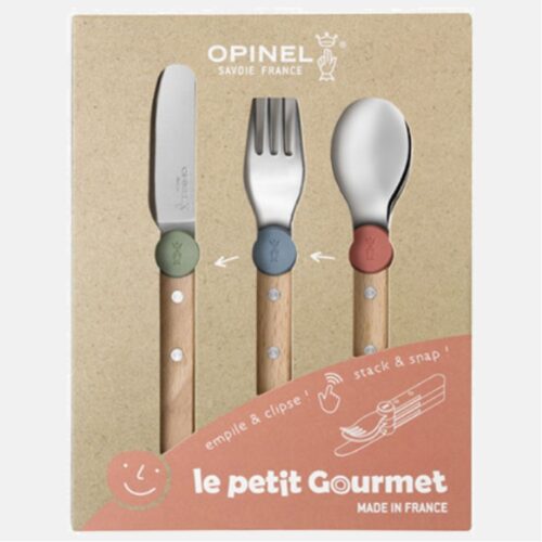 opinel kinderbestek 3 delig gemengde kleuren