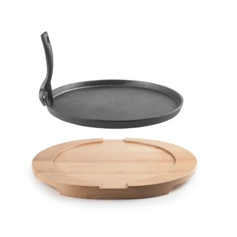 ibili gietijzer grillplaat 30 cm met houten onderbord ibili gietijzer grillplaat 30 cm met houten onderbord