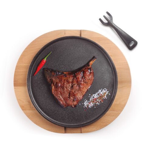 ibili gietijzer grillplaat 30 cm met houten onderbord ibili gietijzer grillplaat 30 cm met houten onderbord