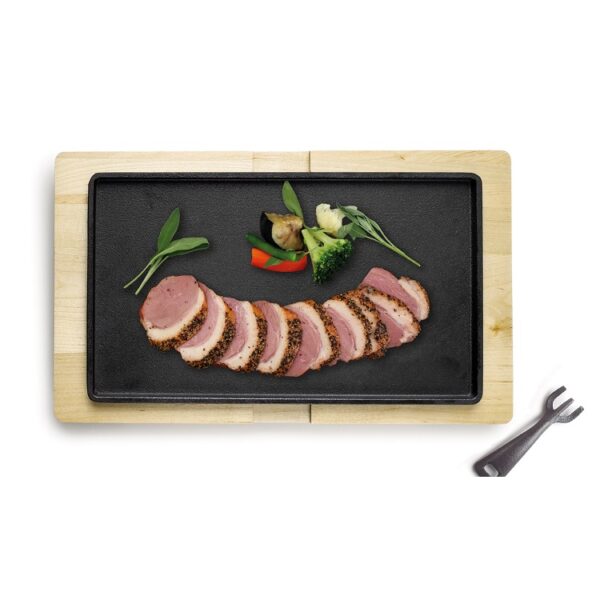 ibili gietijzer grillplaat 34 x 20 cm met houten onderbord ibili gietijzer grillplaat 34 x 20 cm met houten onderbord