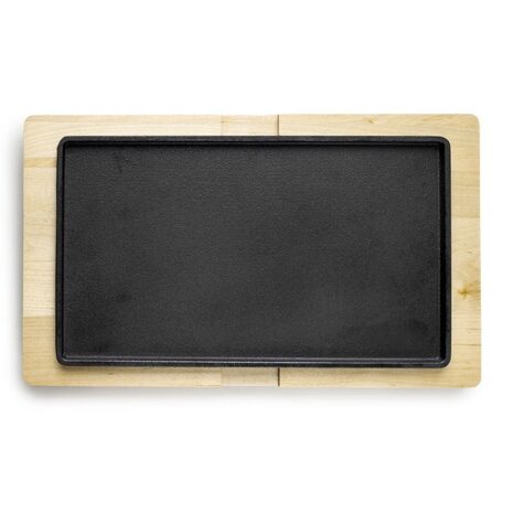ibili gietijzer grillplaat 34 x 20 cm met houten onderbord ibili gietijzer grillplaat 34 x 20 cm met houten onderbord