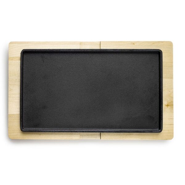 ibili gietijzer grillplaat 34 x 20 cm met houten onderbord ibili gietijzer grillplaat 34 x 20 cm met houten onderbord