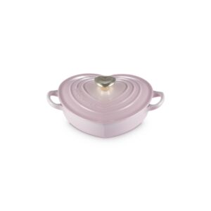Le Creuset Campagnard Tradition Hartvormige braadpan met rvs knop - Shell Pink-Roze