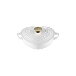 Le Creuset Campagnard Tradition Hartvormige braadpan met rvs knop - Wit
