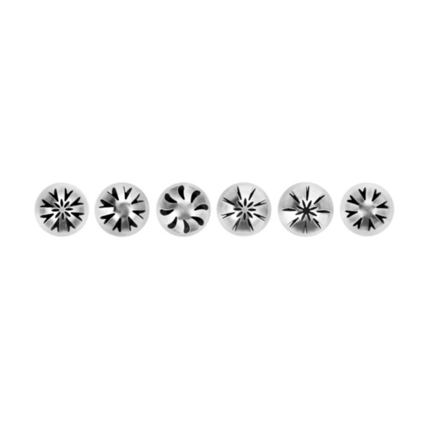 ibili set van 6 rvs bolvormige russische spuitmondjes