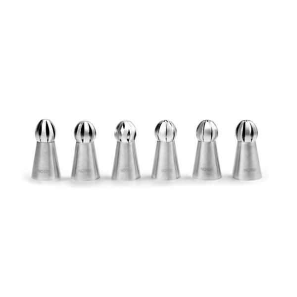 ibili set van 6 rvs bolvormige russische spuitmondjes ibili set van 6 rvs bolvormige russische spuitmondjes