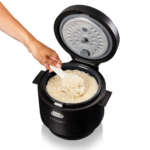 rijstkoker 1 liter wit zwart