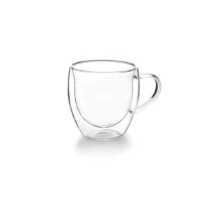 Ibili Dubbelwandige Glazen Mokken voor Koffie, Thee en Desserts - set van 2 - 220 ml