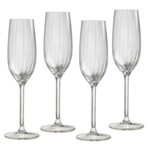 Royal Leerdam Plissé Champagneglazen - set 4