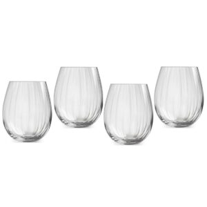 Royal Leerdam waterglas Plissé 420 ml - set van 4