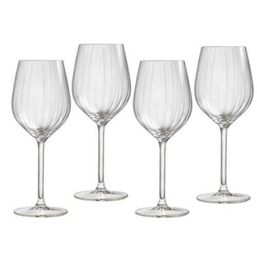 royal leerdam witte wijn glas plissé 390 ml set van 4