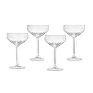 Royal Leerdam Plissé Coupetteglazen - set van 4